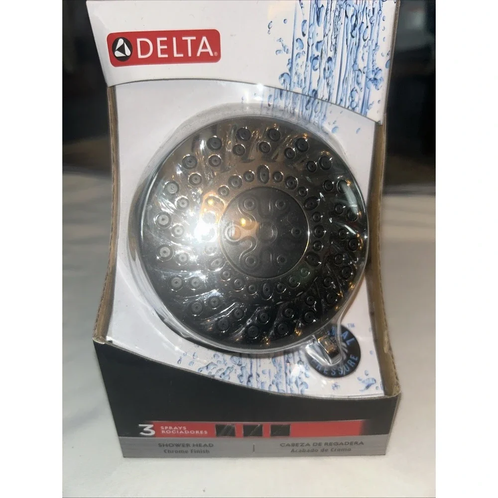 Delta 3-Spray 3-5/8 Single Fixed Shower Head Chrome 75301